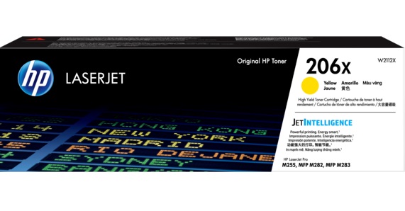 HP 206X High Yield Yellow Original LaserJet Toner Cartridge, W2112X